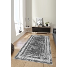 West Home Dijital Baskı Yıkanabilir Kaymaz Taban Salon Halısı Mutfak Halısı Yolluk Wh 487 Black