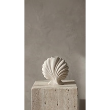 Dekoratif İstiridye Vazo Deniz Temalı Scallop Shell Vazo 13 Cm Çok Renkli