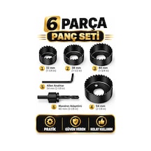 6 Parça Ahşap Panç Seti 32-54 Mm Matkap Uyumlu