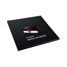 Mezun Anı Defteri 20x20 Cm Siyah Sayfalı Mezuniyet Hatıra Albümü