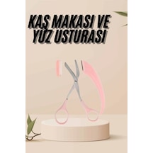 K.isli Kaş Kirpik Düzeltici Bıyık Alma Taraklı Kaş Makası Yüz Bakım Seti Makas
