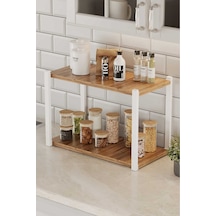 Çok Amaçli Banko Rafi Beyaz Profil Çam Sunta 45x18x34 Cm Mtl046 Beyaz-çam