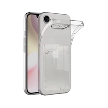 Newface Apple İphone 16e Kılıf Kart Şeffaf Silikon - Şeffaf