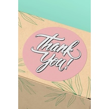 Pembe Thank You Kargo Sticker 3x3cm St2160 Çok Renkli