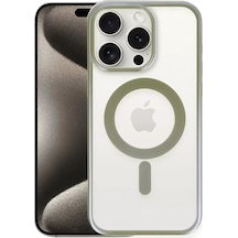 Newface Apple İphone 15 Pro Kılıf Erozi Magsafe Kapak - Gri