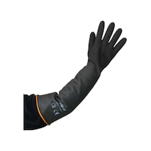 Hegı Tırtıklı Siyah Asit Eldiveni 55 Cm