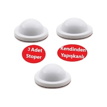 Silikon Kapı Stoperi Beyaz 3 Adet Tamponu Kendinden Yapışkanlı Beyaz Kapı Kolu Stopu