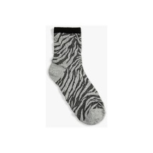 Koton Zebra Desenli Çorap Soket Gri 4wak80093aa 4WAK80093AA031