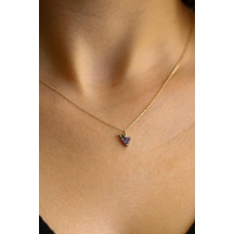 Mor Taşlı Üzüm Altın Kolye