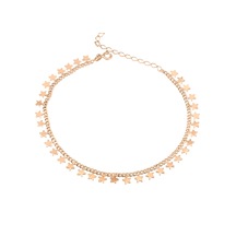Brezza Lusso Jewelry Yıldız Figürlü Gurmet Zincir Gümüş Kadın Ayak Halhal Rose