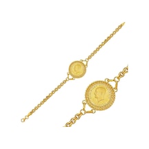 22 Ayar Ata Yarım Altınlı Burgulu Bileklik