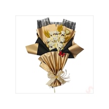 8 Pelüş Ayıcıklı, Kuru Çiçekli Ve Led Işıklı Buket, 59x40cm
