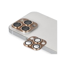 İphone 13 Pro Max Pers Alüminyum Kamera Lens - Gold