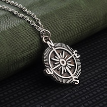 Compass Erkek Kolye Pusula Tasarım Takı Aksesuar K24 T5