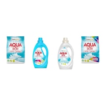 Aquabor Doğal Mineralli 4 Kg Beyaz + Sıvı Renkliler + Sıvı Beyaz + 4 Kg Renkliler 4 Lü Set