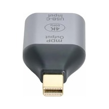 Usb-c To Mini Displayport Adaptör 4k 60hz Görüntü Aktarıcı Type-c To Mdp Dönüştürücü Laptop Tablet Harici Monitör Tv Projektör Bağlantı Aparatı Yüksek Çözünürlük Stabil Görüntü Zr1219