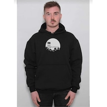 Hunors Sportswear & Company Elankolıa Baskılı Unisex Model Pamuklu Kapüşonlu Sweatshırt SIYAH