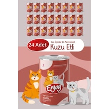 Enjoy Kuzu Etli Kedi Konservesi Sos İçinde Et Parçacıklı 400 Gr X24