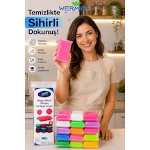15'li Magic Sihirli Sünger Renkli File Dokulu Çok Amaçlı Temizlik Süngeri