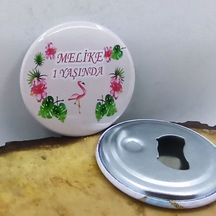 Flamingo Doğum Günü Partisi Baskılı Metal Magnet Açacak 10 Adet +3