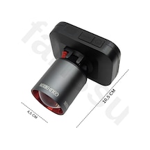 R9807 Profesyonel Şarjlı Kafa Lambası - 50w 5000 Lümen Ultra Güçlü Led Fener, Zoomlu 3 Modlu Gri