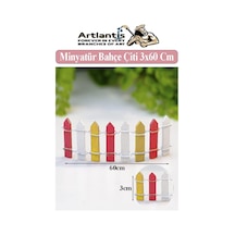 Minyatür Renkli Bahçe Çiti 3x60 Cm 1 Adet Mini Bahçe Çit Teraryum Okul Proje Ev Çit Renkli Ahşap Çit