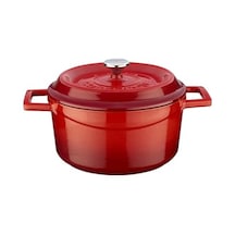 Ayrex Metal Döküm Yuvarlak Tencere, 20 Cm, Kırmızı Diğer