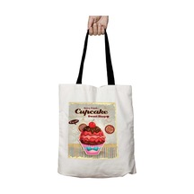 Art Hediye Siyah Kulplu Dairy Fresh Cupcake Sweet Shop Yıkanabilir Okul Omuz Çanta Çok Renkli