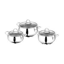 Vivaldi Ufo Çelik Mini Tencere Seti 16-18-20 Cm