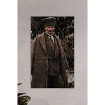 Atatürk Baskılı Doğal Taş Tablo - Duvar Dekoru 30x50cm