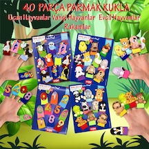 4 Set - 40 Parça Tox Rakamlar. Uçan. Evcil ve Vahşi Hayvanlar Par