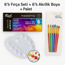 6 Lı Fırça-boya-palet Akrilik Tuval Guaj Sulu Boya Hobi Ve Profes