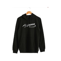 Genel Markalar Atatürk Imzalı Siyah Kapüşonlu Sweatshirt Kapşonlu Siyah siyah