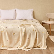 Soft Sorbetto Çift Kişilik Pike - Ekru / Renkli - 220x240 Cm Çok Renkli