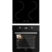 Kumtel HI6-4TB + B66 - SF2 (DDT) 2'li Siyah İndüksiyonlu Ankastre Set
