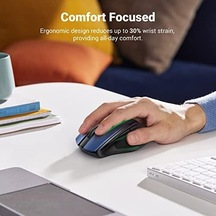 Ergonomische Draadloze Muis Met Usb Ontvanger 2.4 Ghz Silent Click Usb Muis 4000 Dpı Verstelbaar Compatibel Met Pc,tablet,laptop,windows,macos, Linux. Blauw