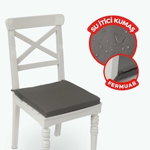 Fermuarlı Sandalye Minderi Su İtici Kumaş 40x40cm Antrasit