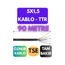 Öznur 5x1,5 Ttr Kablo Metre Seçenekli Siyah - 90 Metre