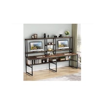 Zizuva Tasarım İki Kişilik Ev Ve Ofis Çalışma Masası Ceviz - Siyah