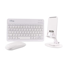 Kablosuz Klavye Mouse & Stand Seti + Ayarlanabilir Telefon Standı