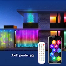 Akıllı Led Perde Işığı Led Animasyonlu Renkli Yazı Led Mobil Kontrol Rgb Perde Led Dekoratif Işık Çok Renkli