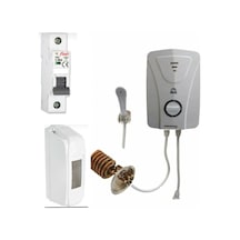 Bakır Rezistanslı Elektrikli Şofben Aydın Derya Sigorta Ve Kutus Dahil Paket Beyaz