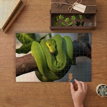 Yeşil Ağaç Pitonu Tasarımı 240 Parça Ahşap Puzzle Ahşap Kutuda Mpy40427