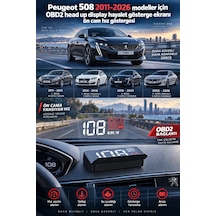 Peugeot 508 2011-2026 Modeller İçin Obd2 Head Up Display Hayalet Gösterge Ekranı Ön Cam Hız Göstergesi
