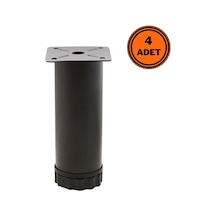 4 Adet Mobilya Ayağı Metal 12 Cm Ayarlı 42 Mm Mat Siyah Ayak