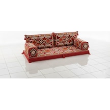 Şark Köşesi Minder Takımı Kırmızı Ahşapsız Süngerli Kılıflı Sofa Diğer