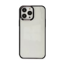 Newface Apple İphone 14 Pro Max Kılıf Element Silikon - Siyah Şeffaf