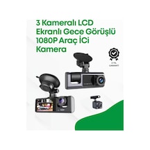 2.0 Lcd Ekranlı, Döngüsel Kayıt Özellikli Üç Kameralı Oto Kamera - Lisinya