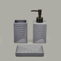 Bath 3'lü Banyo Aksesuar Seti - Gri Çok renkli