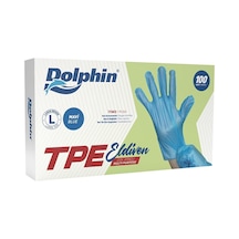 Dolphin Tpe Eldiven Mavi 100lü Large - Tek Kullanımlık Eldiven 8'li Avantaj Paketi - 8 Adet Tarı